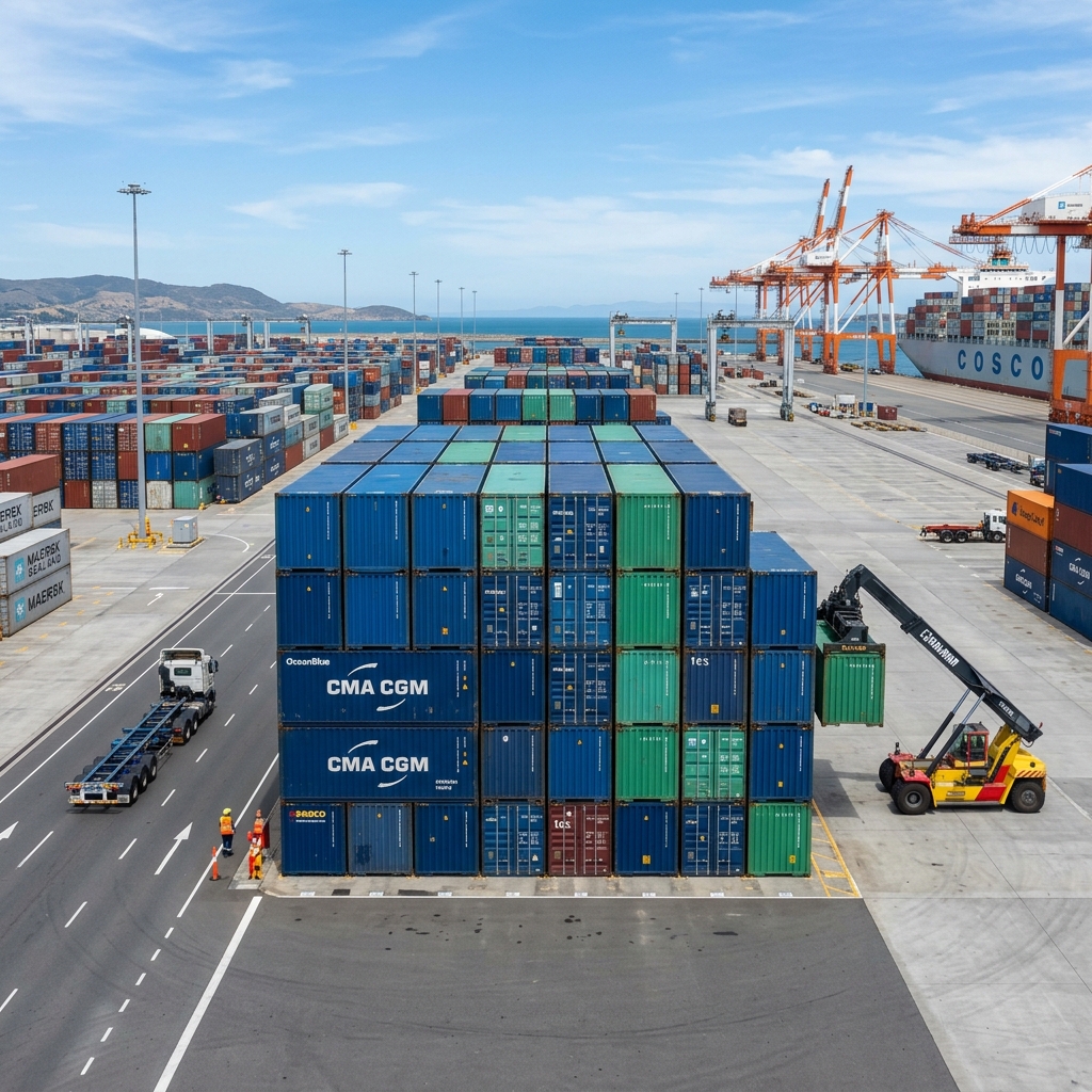 Flowex container stacks for global logistics