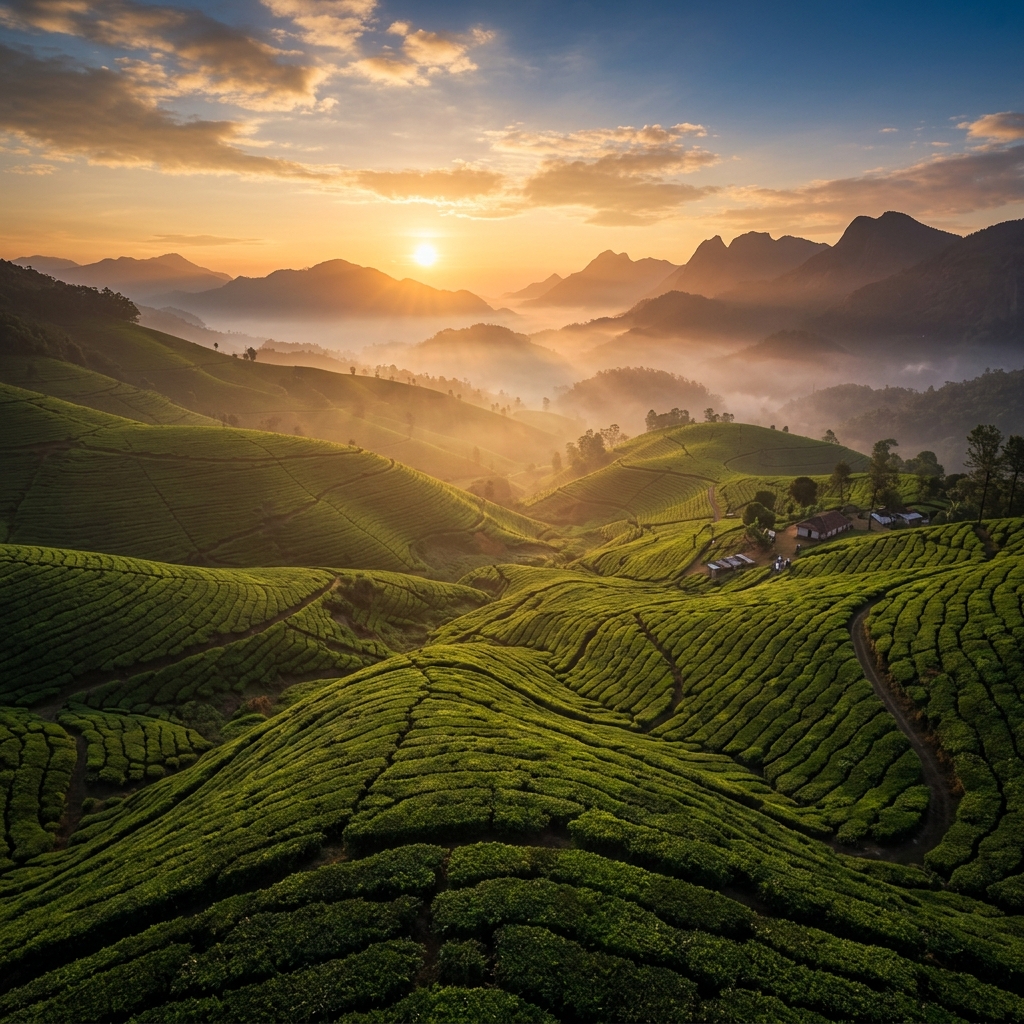 Lush Indian tea plantations representing quality exports