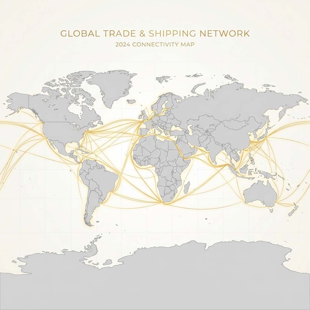 Trade routes coordination map